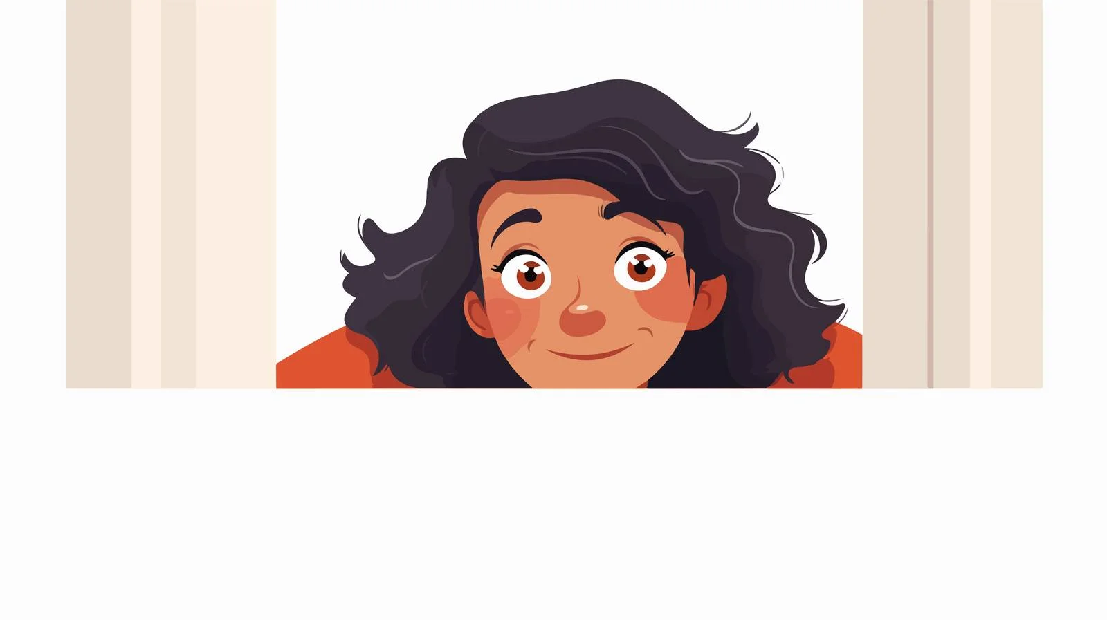 Playful observer peering over wall — free download from Dotvec