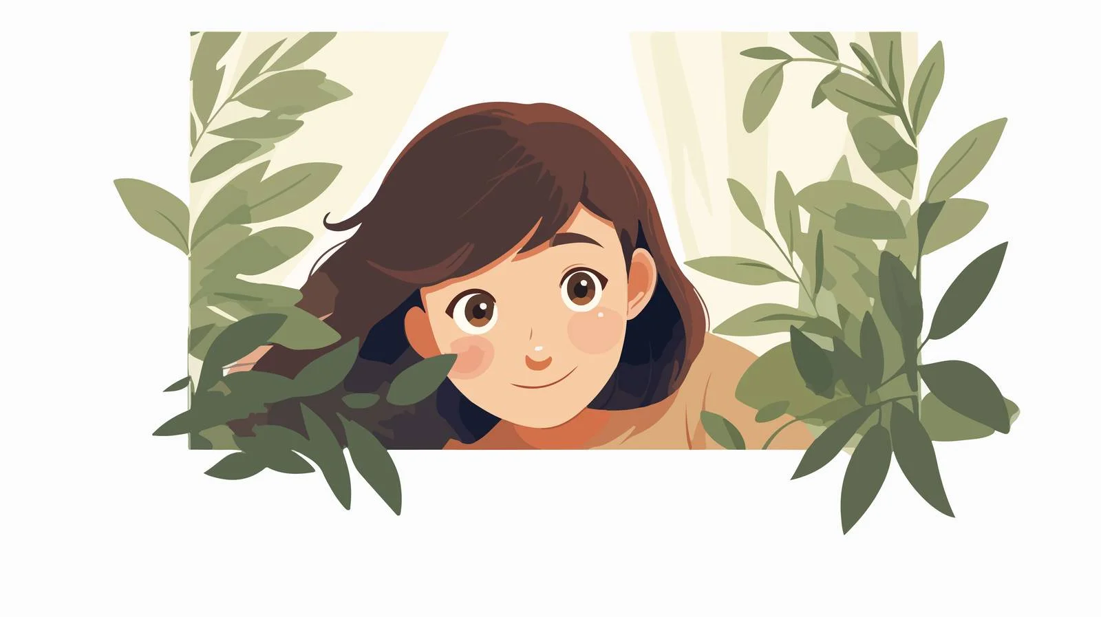 Joyful observer peering around corner curiously — free download from Dotvec