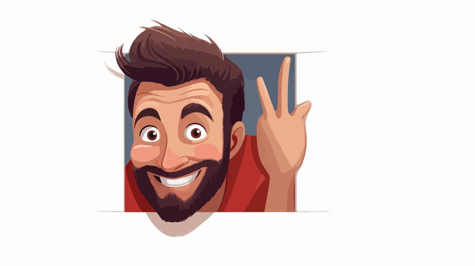 Joyful individual peeking from wall corner — free download from Dotvec