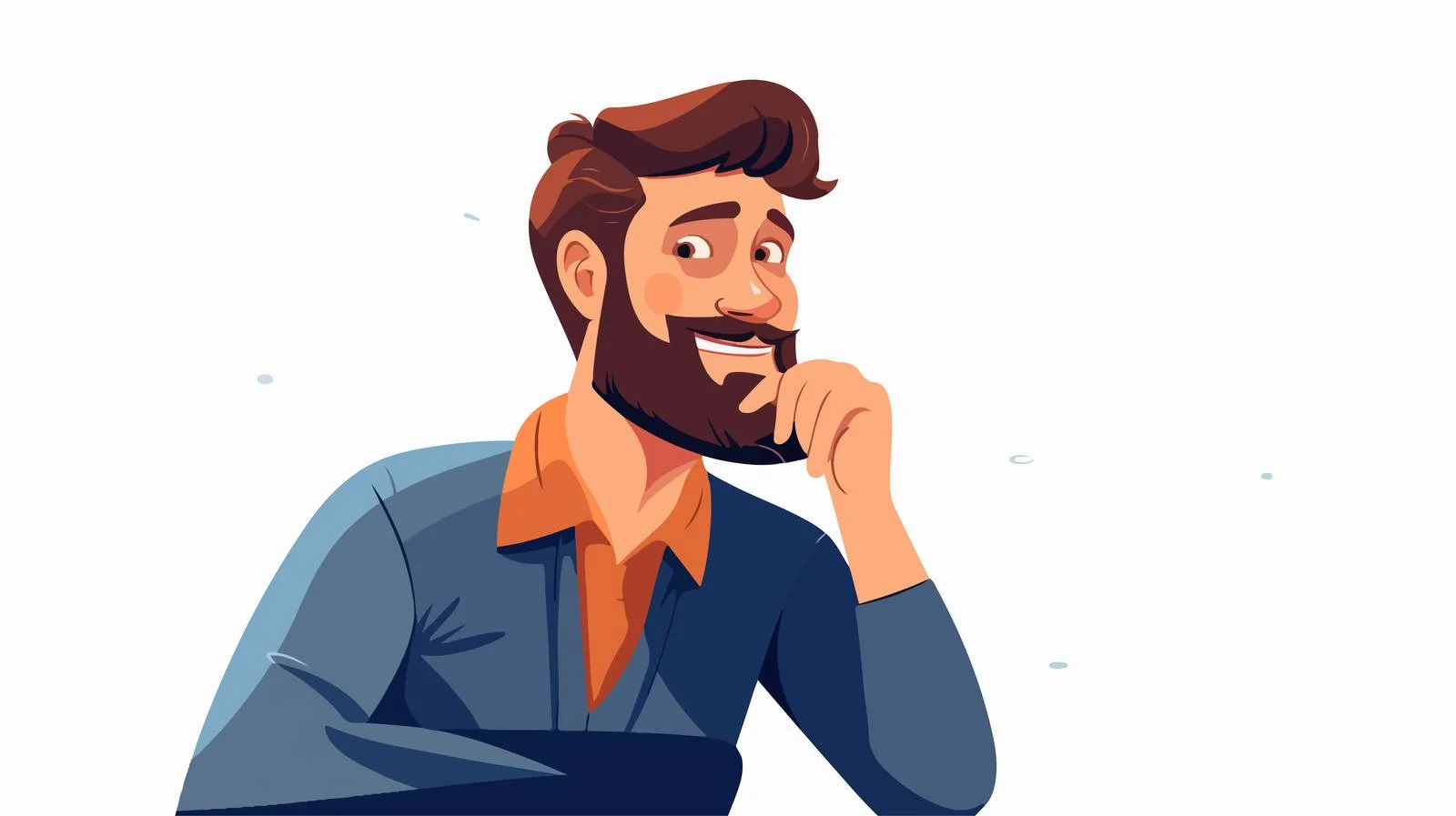 Joyful individual observing with curiosity — free download from Dotvec