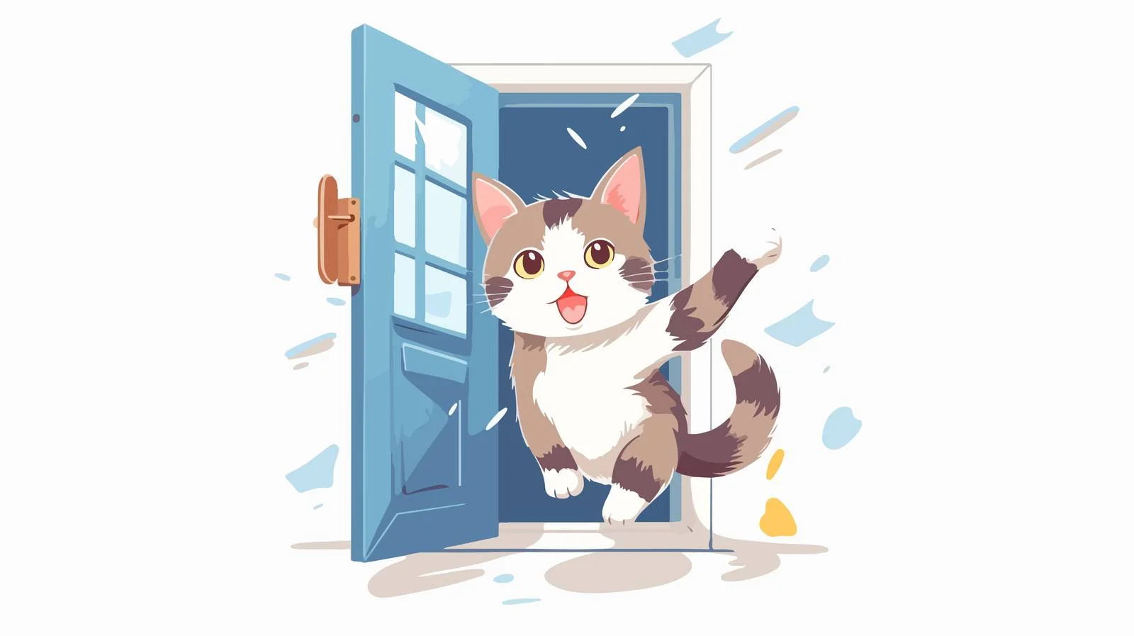 Joyful feline emerging from tiny pet enclosure — free download from Dotvec