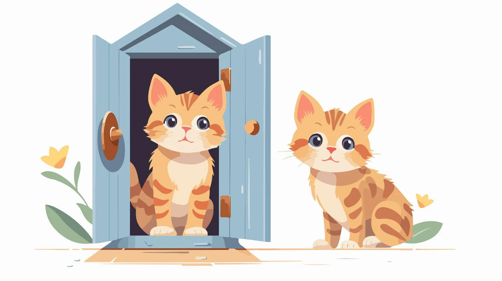 Adorable cat exiting small pet enclosure – free leaving image from Dotvec