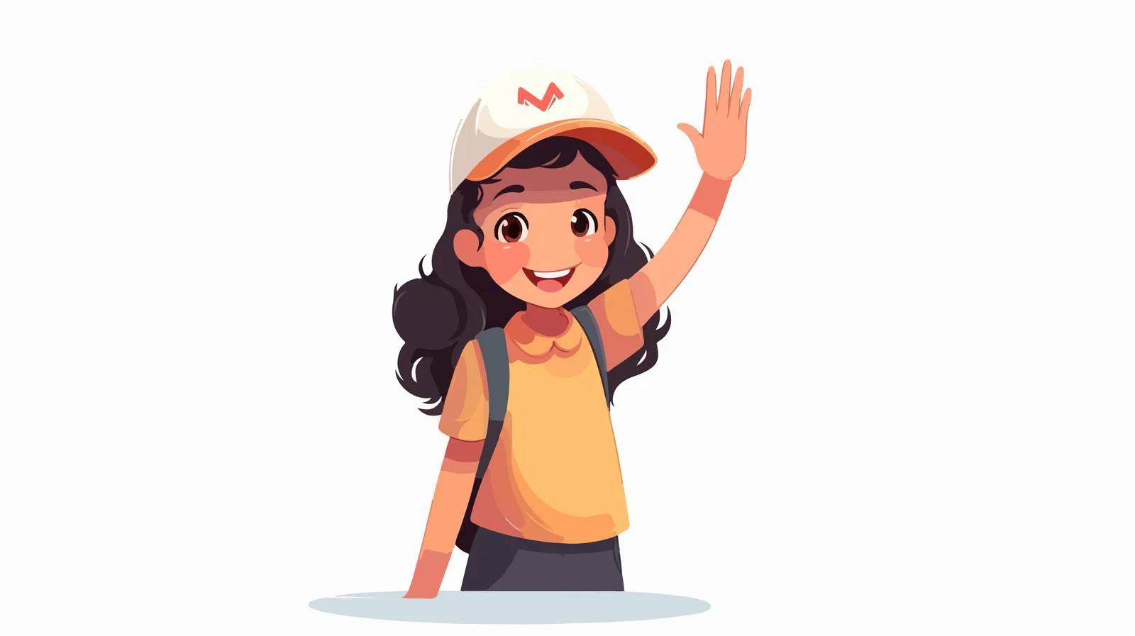 Joyful child greeting with a hi gesture — free download from Dotvec