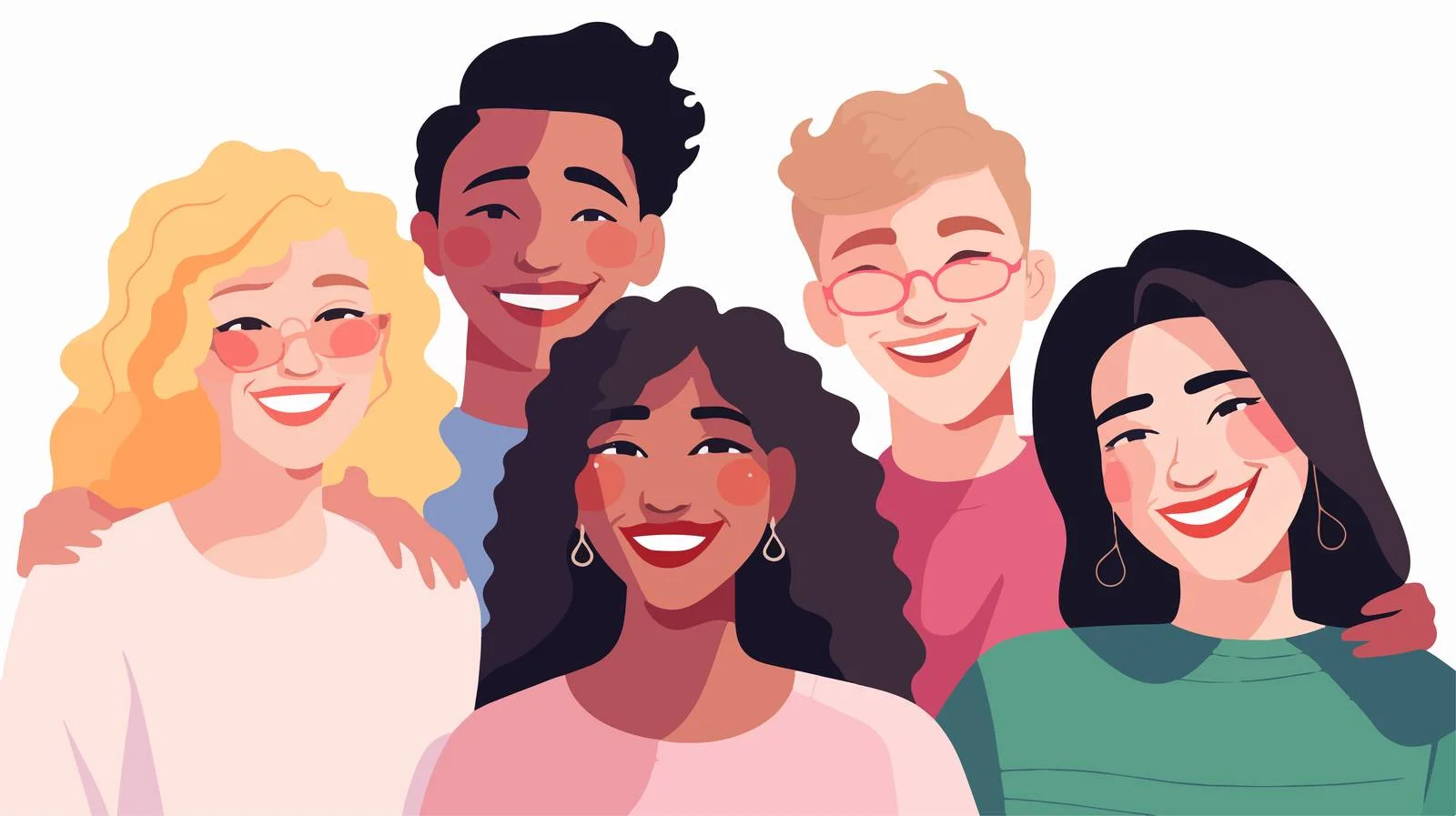 Joyful multicultural interns team portrait — free download from Dotvec