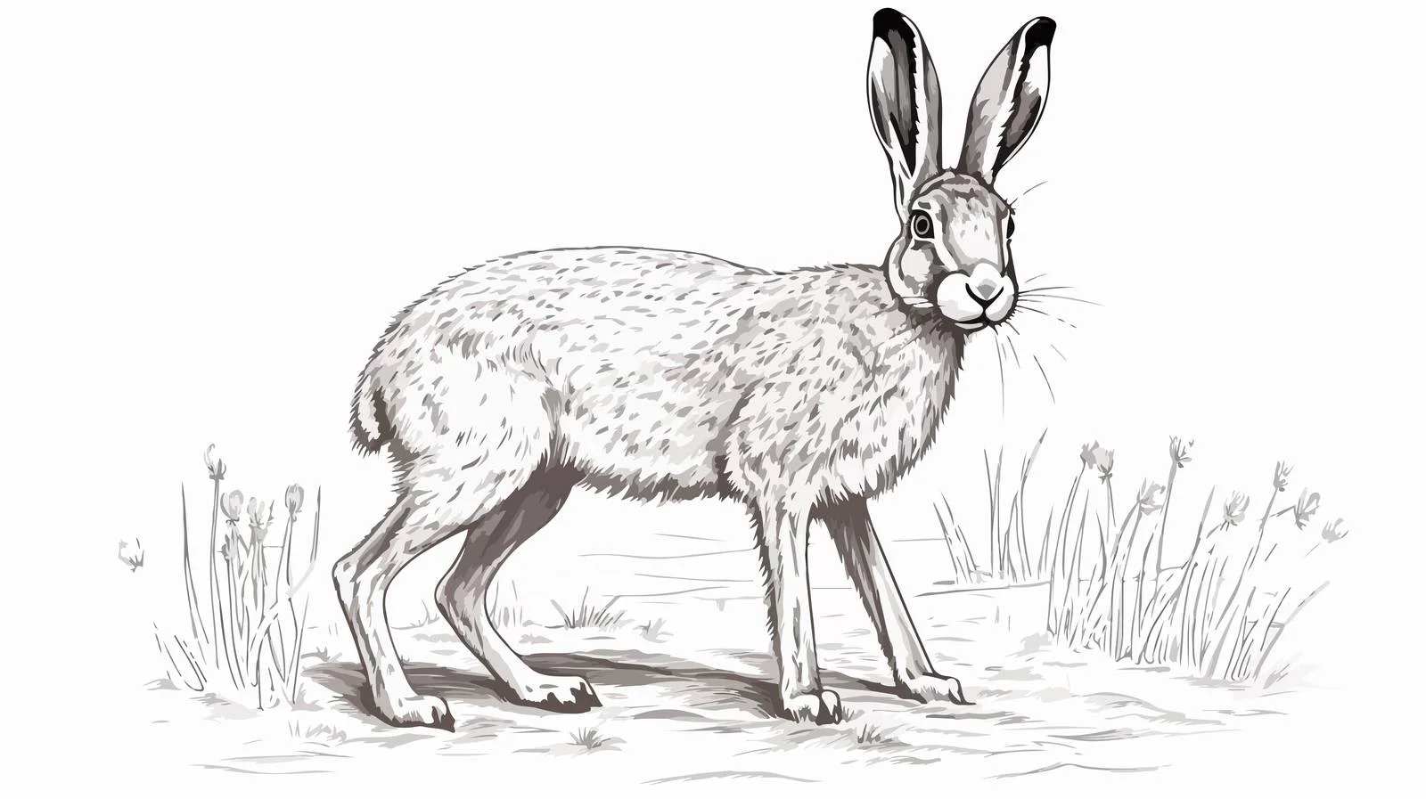 Engraved Hare Sketch Vector Illustration — free download from Dotvec
