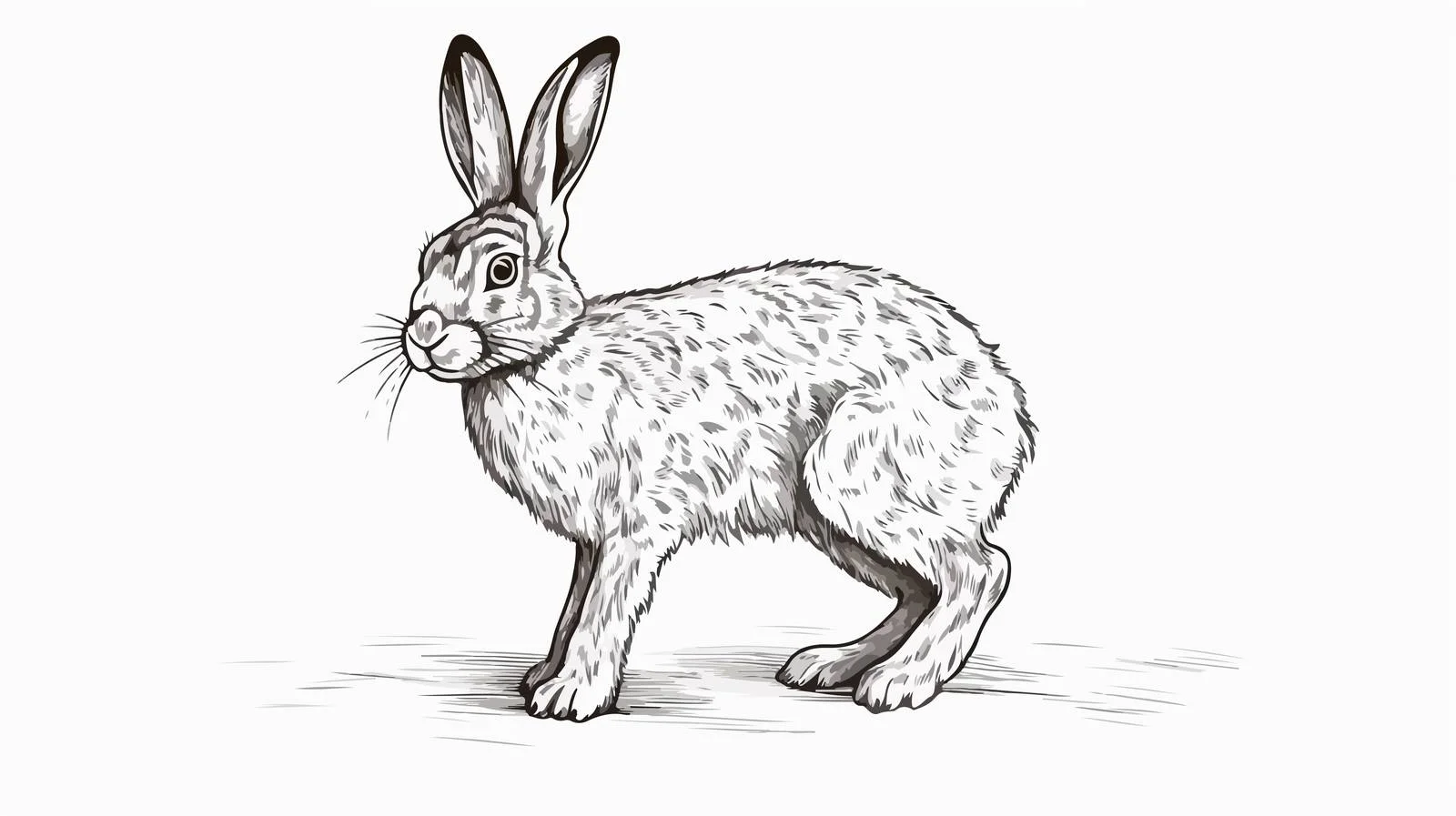 Engraved Hare Sketch Vector Illustration — free download from Dotvec