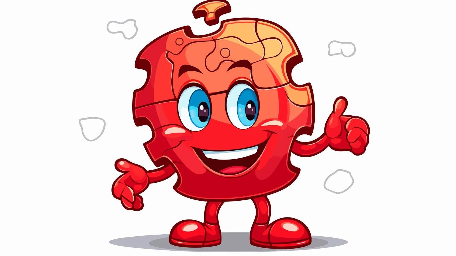 Puzzle Mascot Character Concept Design — free download from Dotvec