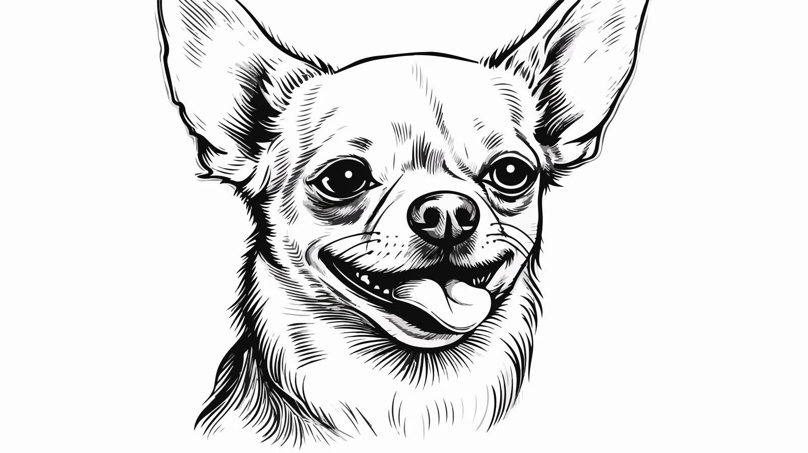 Chihuahua Dog Head Engraved Sketch — free download from Dotvec