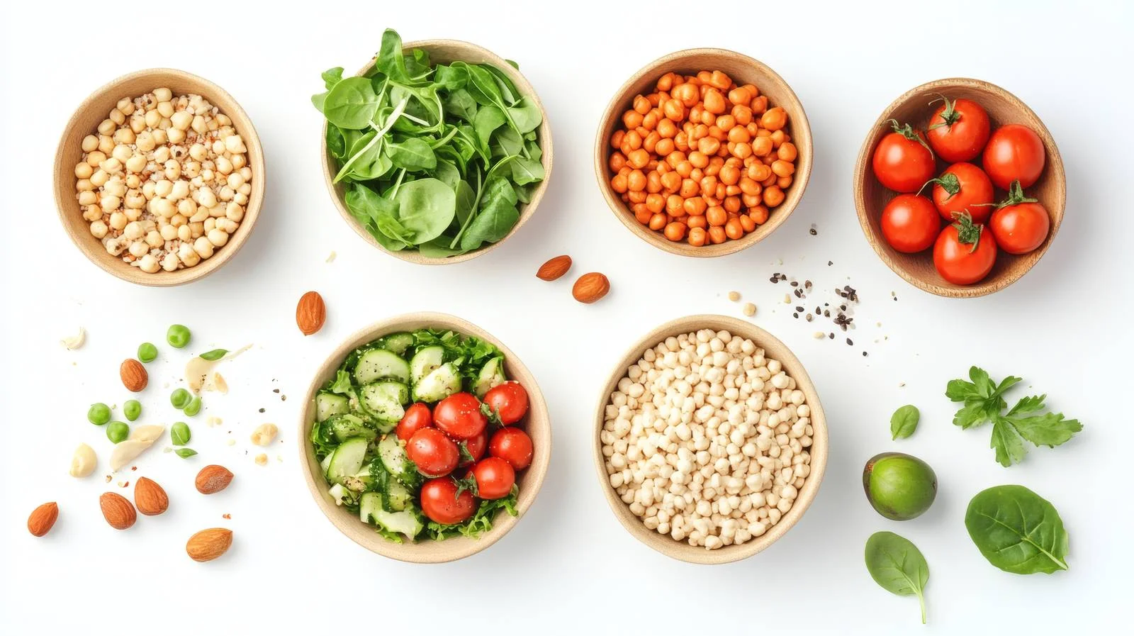 Nutritious Vegan Cuisine on White Background — free download from Dotvec