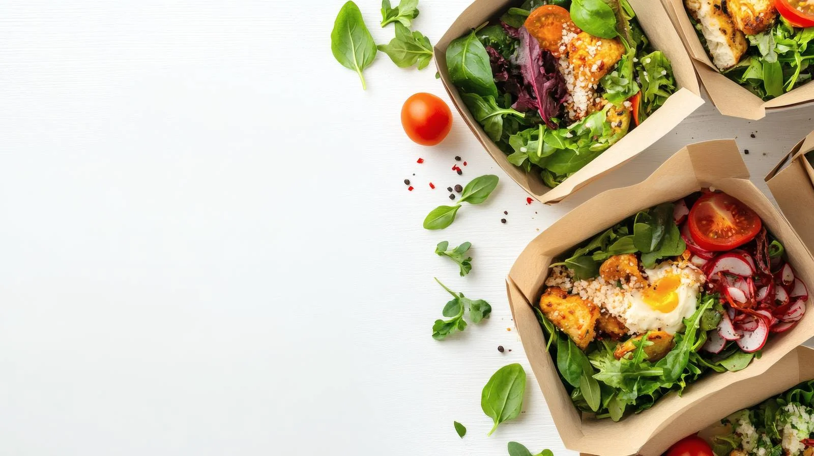 Nutritious Meal Delivery on White Background — free download from Dotvec