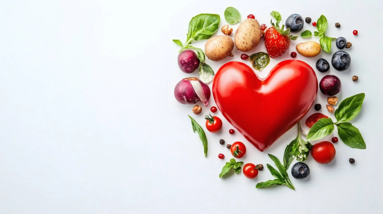 Heart-Healthy Foods on White Background — free download from Dotvec