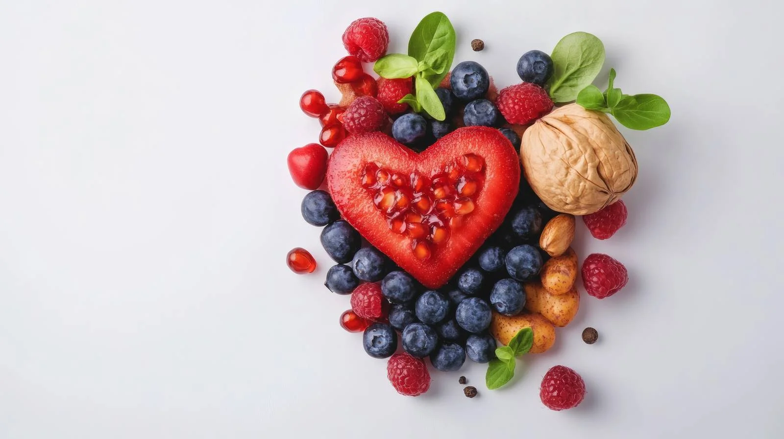 Heart-Healthy Foods on White Background — free download from Dotvec