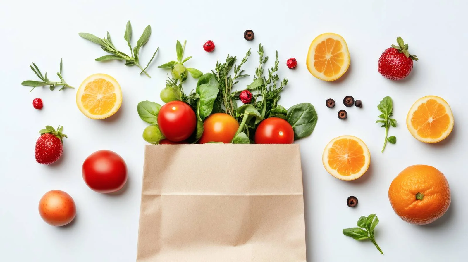 Fresh Healthy Food in Paper Bag — free download from Dotvec