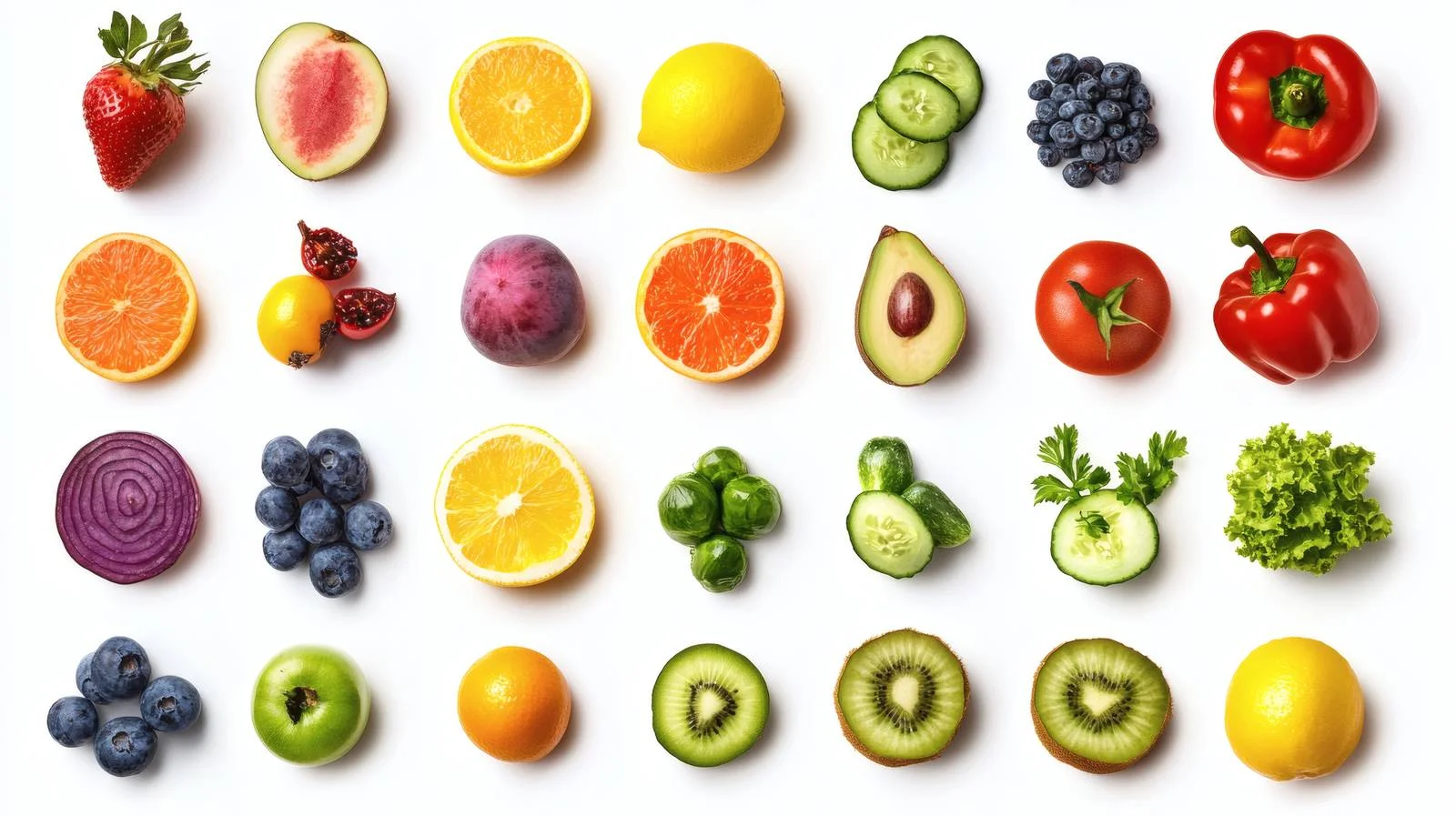 Nutritious Food Choices on White Background — free download from Dotvec