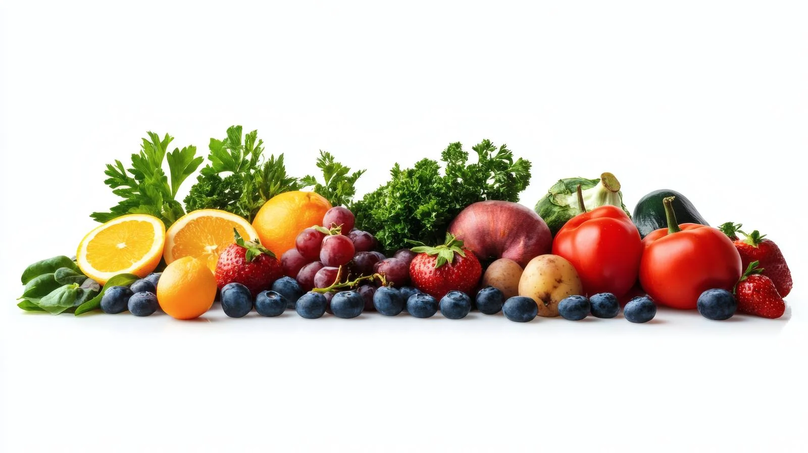 Nutritious Food Variety on White Background — free download from Dotvec