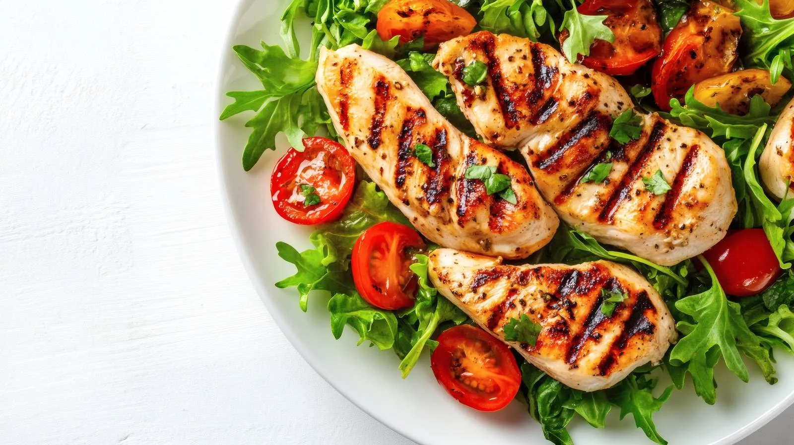 Grilled chicken lunch on white background — free download from Dotvec