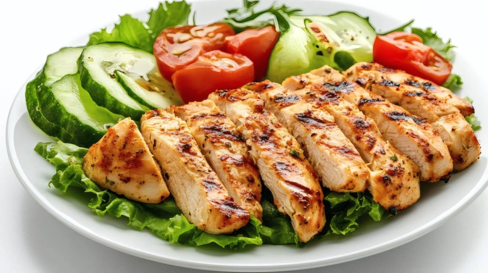 Nutritious Grilled Chicken Lunch on White Background — free download from Dotvec