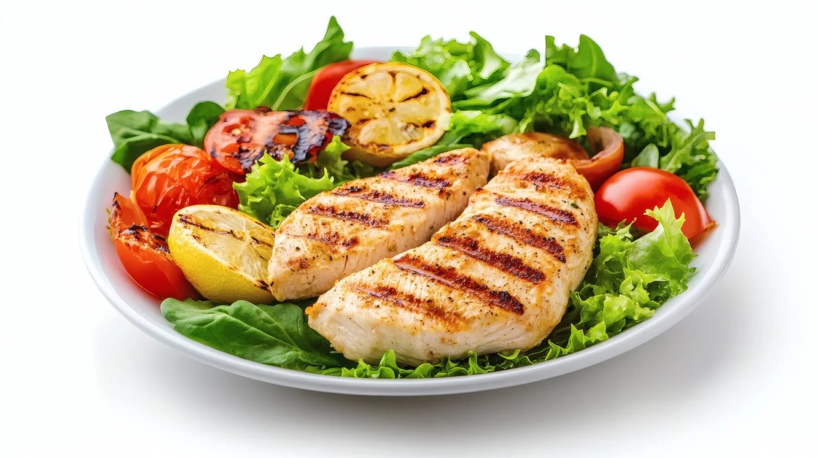 Nutritious Grilled Chicken Lunch on White — free download from Dotvec