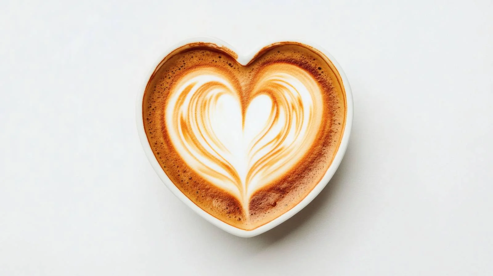 Heart Latte Art on White Background — free download from Dotvec