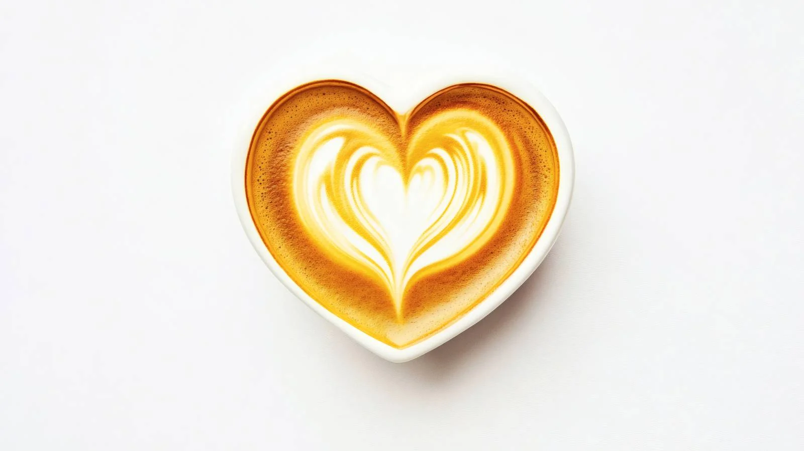 Heart Latte Art on White Background — free download from Dotvec