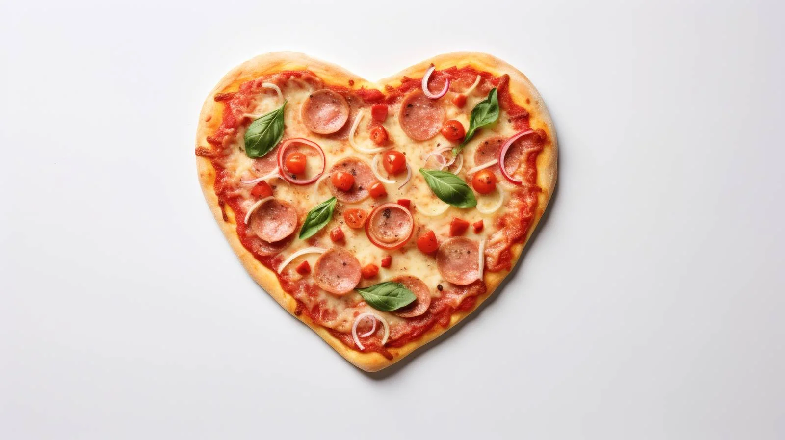 Heart-Shaped Pizza on White Background — free download from Dotvec
