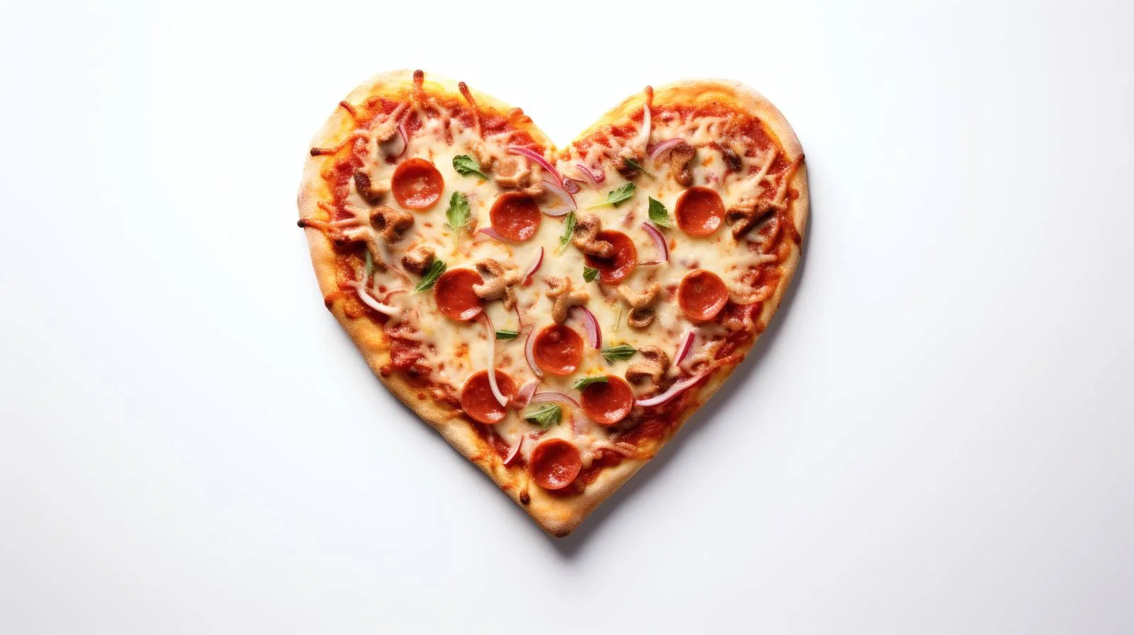 Delicious Heart-Shaped Pizza on White Background — free download from Dotvec