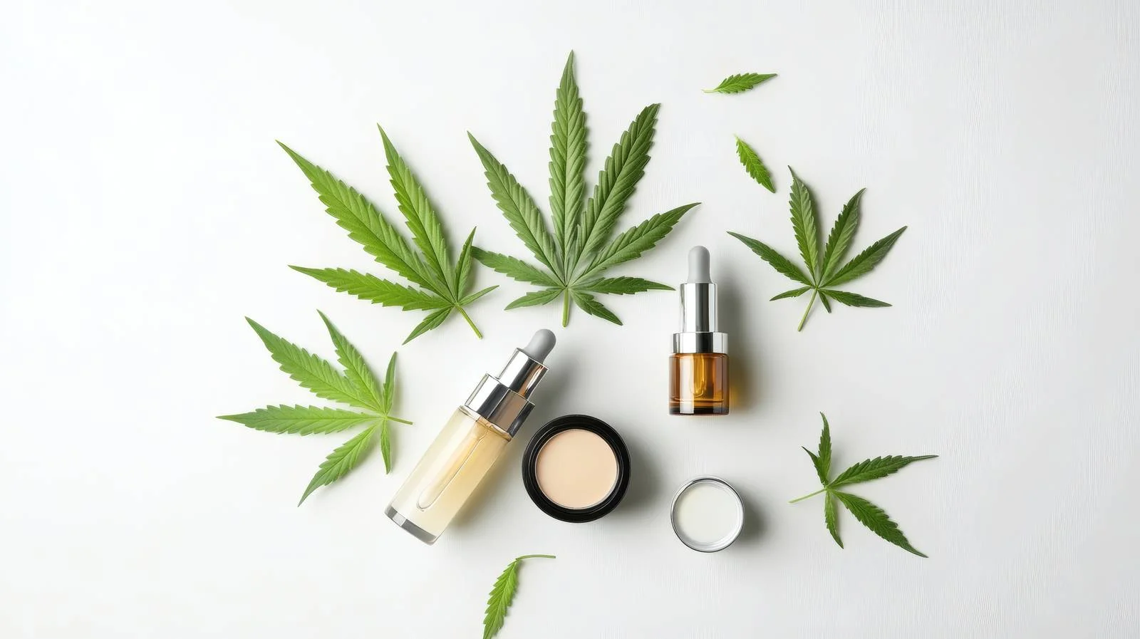 Luxurious Hemp Beauty Product with Cannabis Leaves — free download from Dotvec