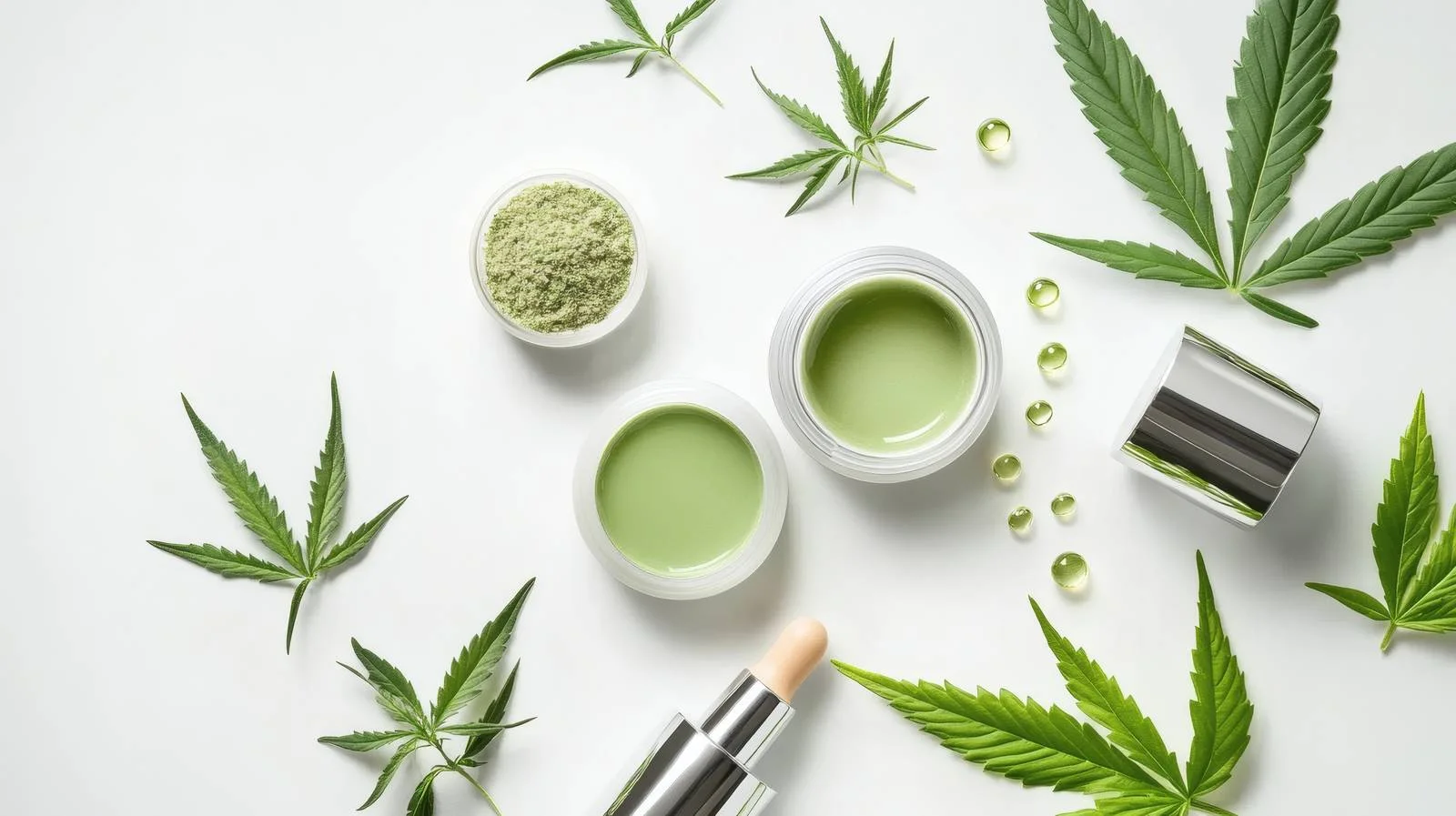 Hemp Leaves and Cosmetic Product Isolated — free download from Dotvec