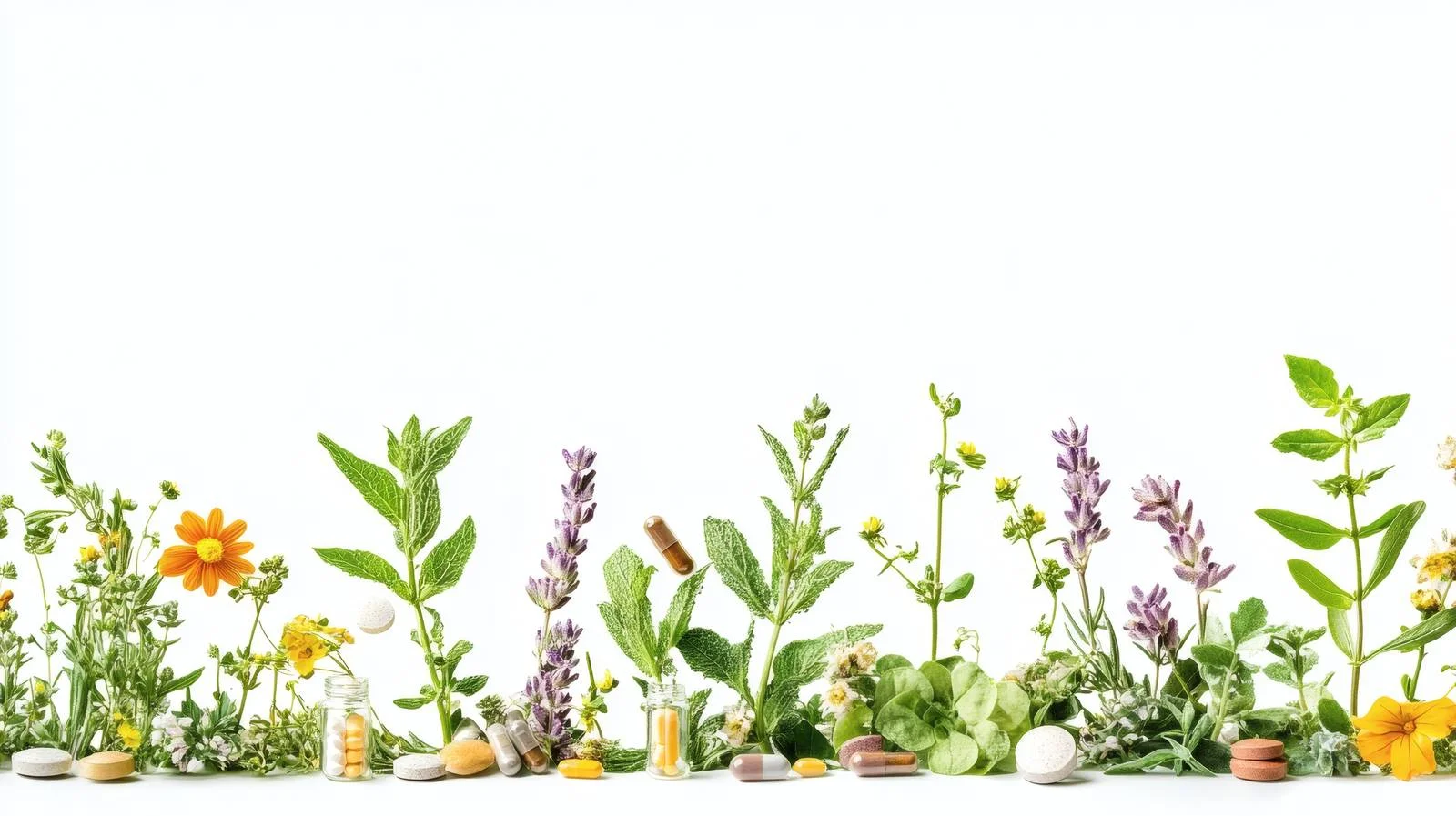 Natural Herbal Supplements on White Background — free download from Dotvec