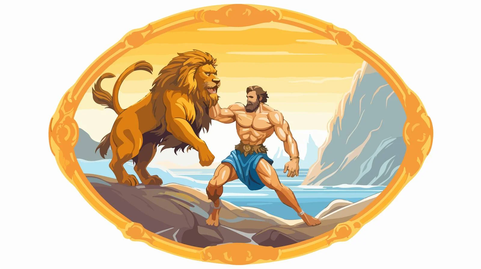 Hercules Conquers the Nemean Lion — free download from Dotvec
