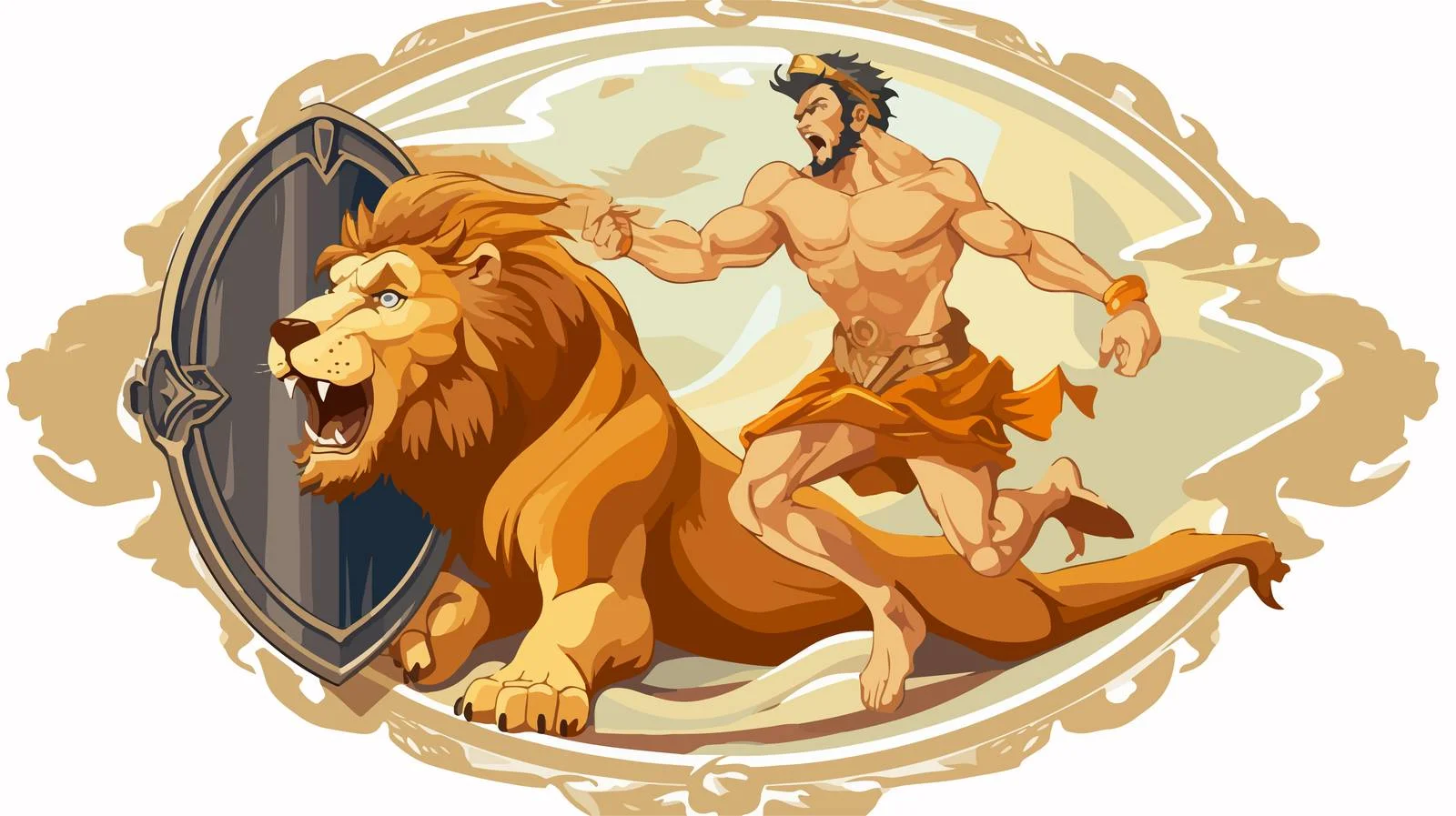 Hercules Conquers the Nemean Lion — free download from Dotvec