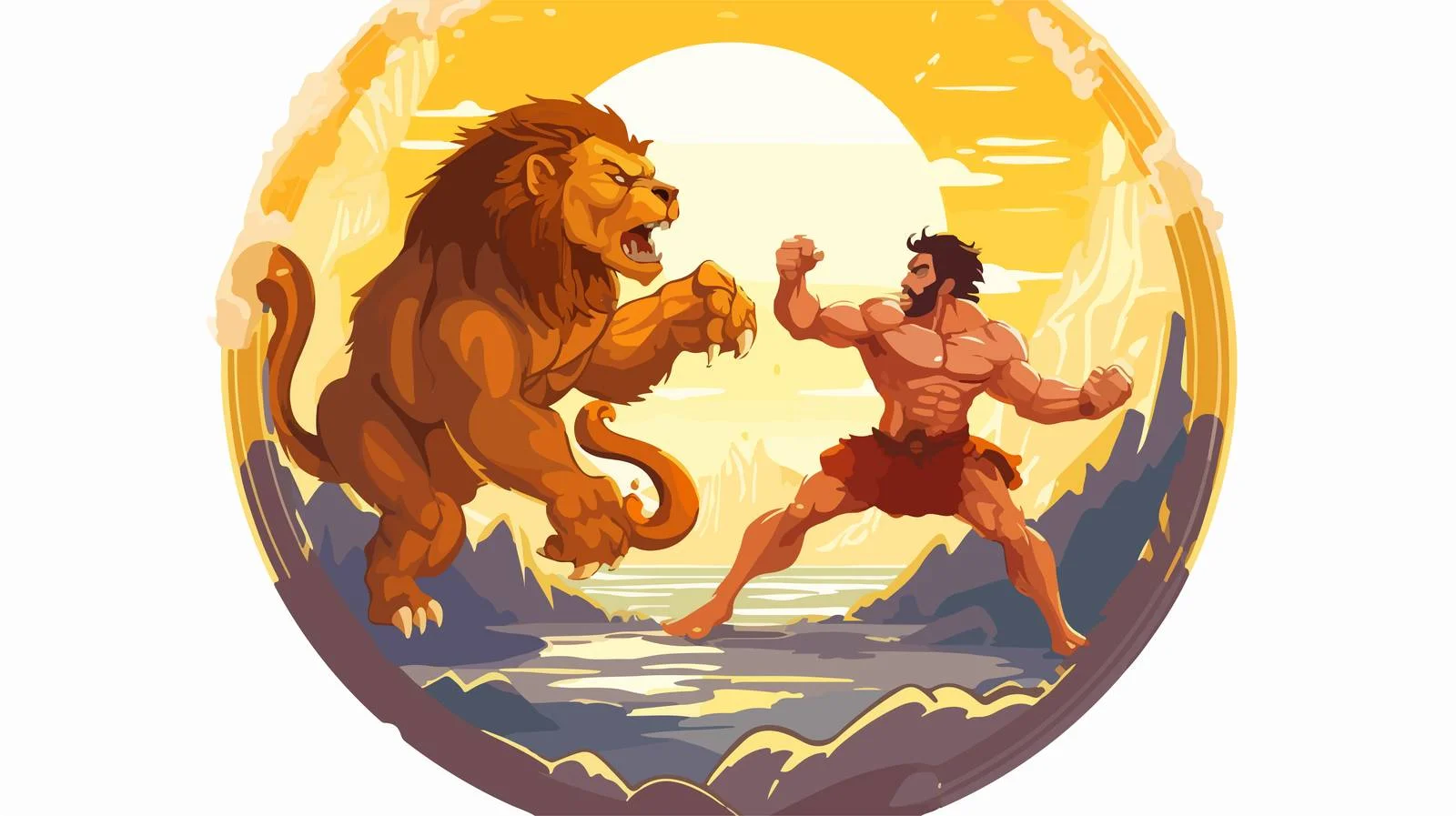 Hercules Conquers Nemean Lion — free download from Dotvec
