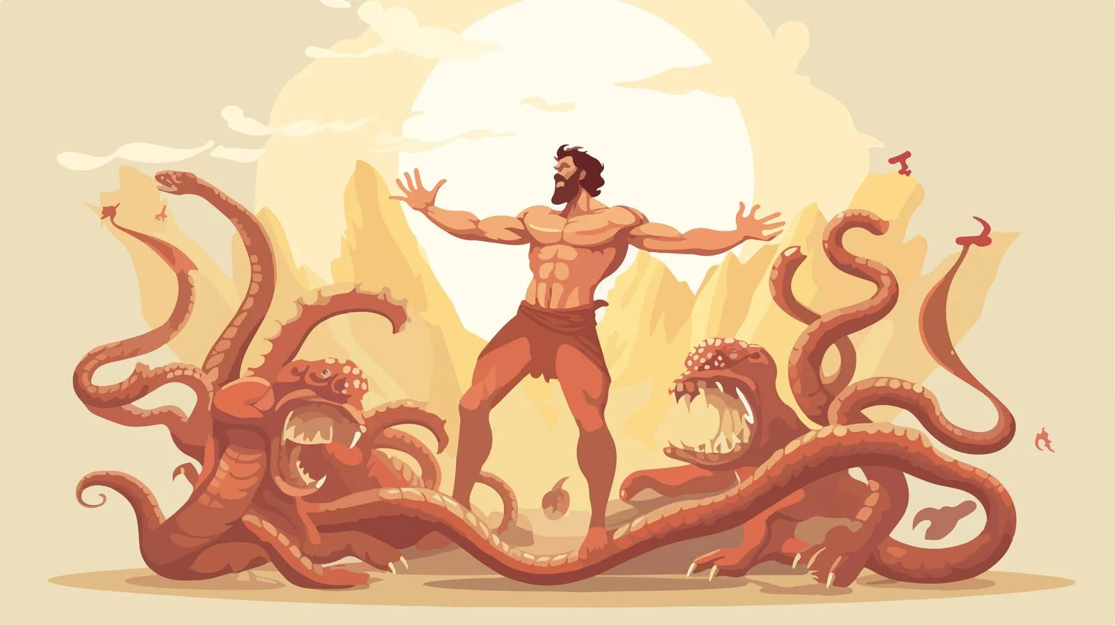Hercules Slaying Lyrna Hydra — free download from Dotvec