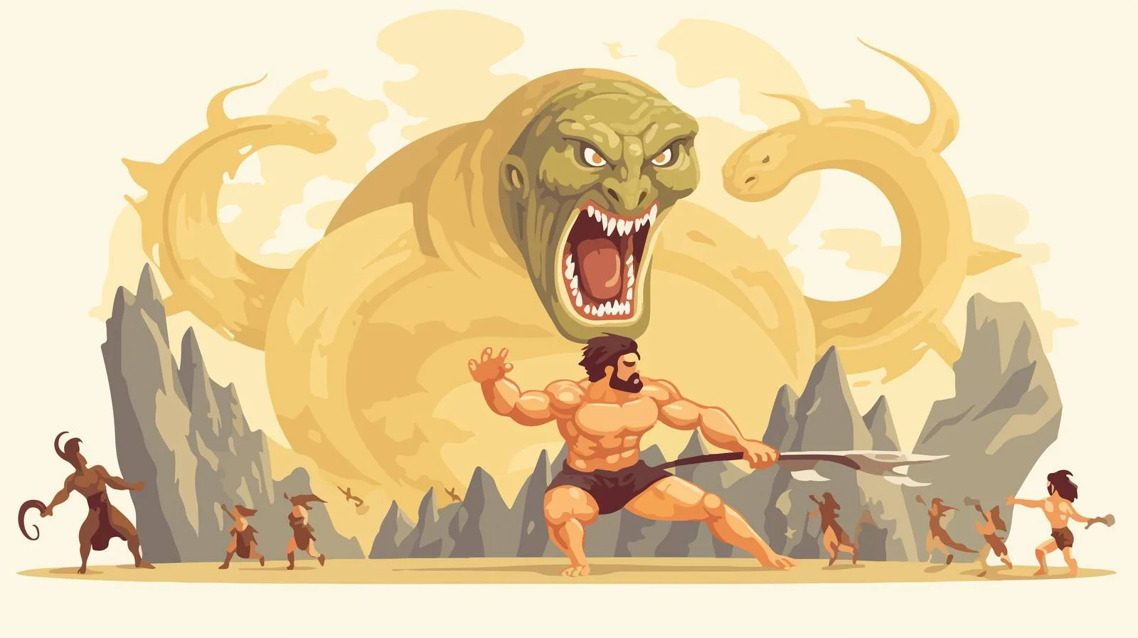 Hercules Defeats Lyrna Hydra — free download from Dotvec