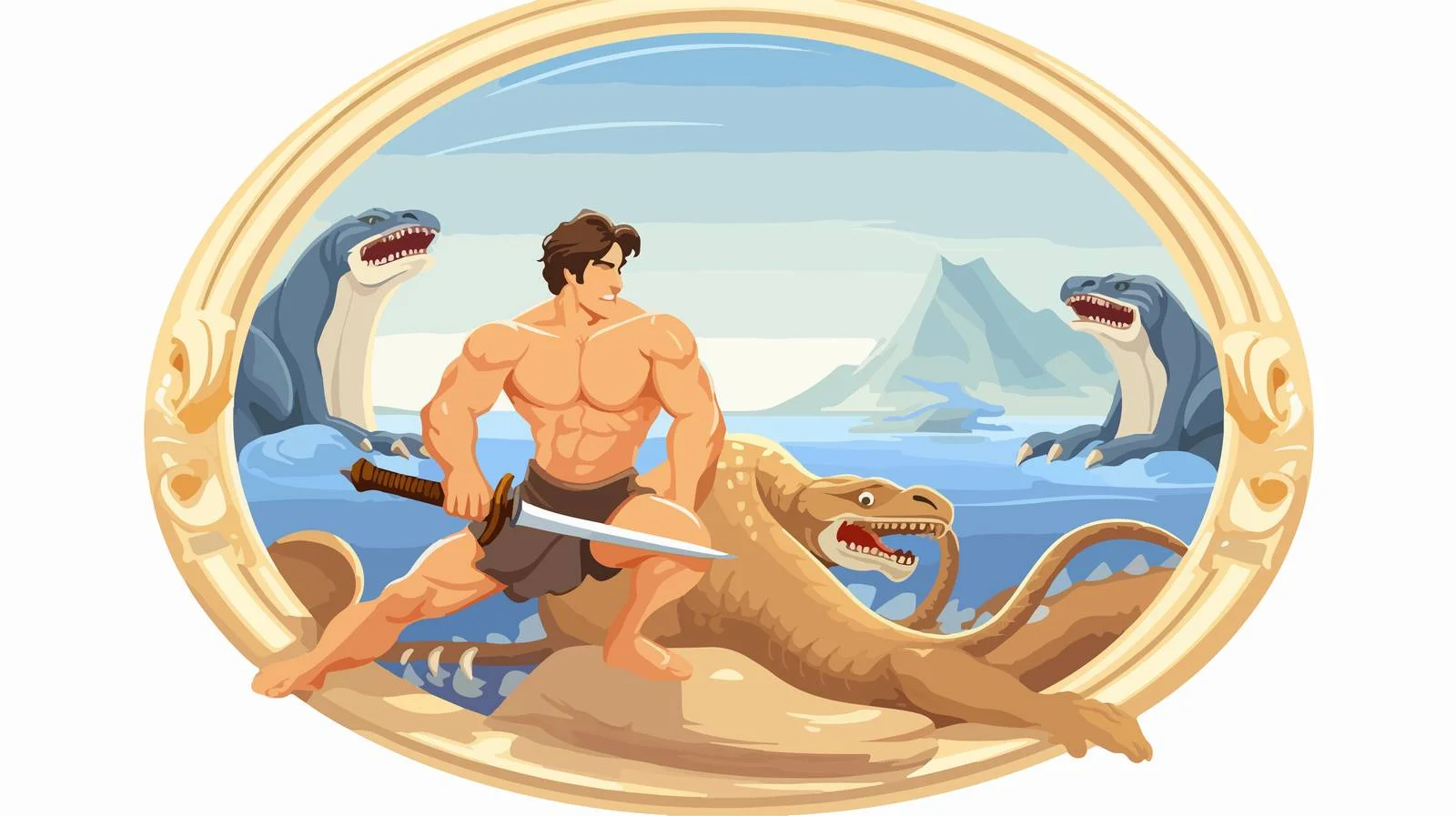 Hercules Defeats Lyrna Hydra — free download from Dotvec