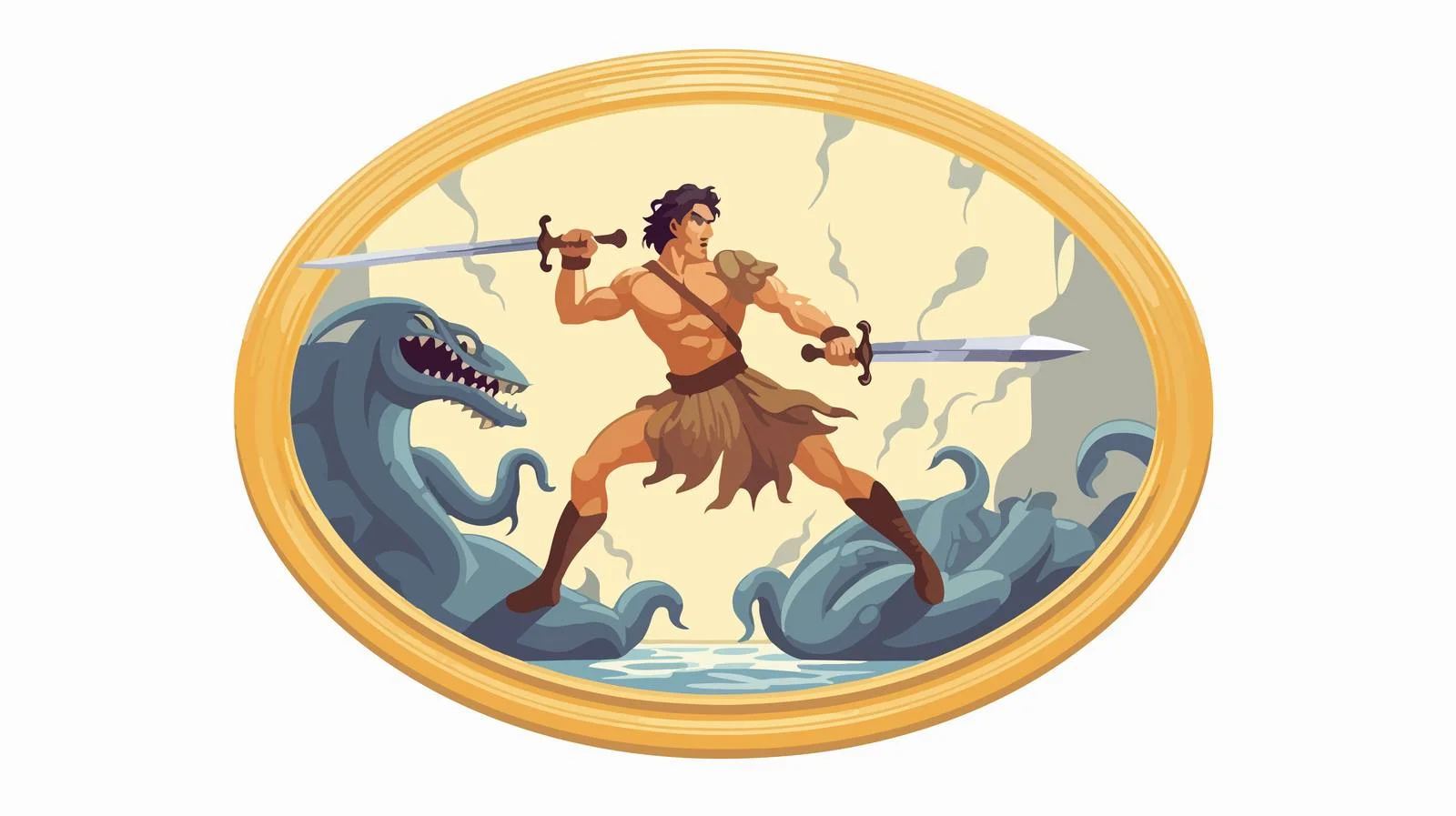 Hercules Defeats Lyrna Hydra — free download from Dotvec