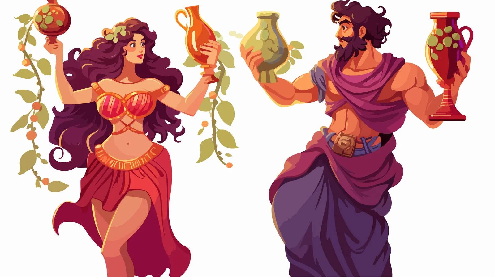 Ancient Greek Myth Heroes Dionysus Ariadne — free download from Dotvec