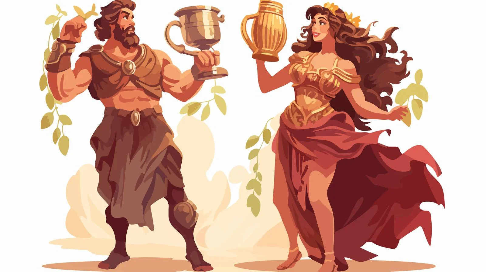 Greek Myth Heroes Dionysus and Ariadne — free download from Dotvec