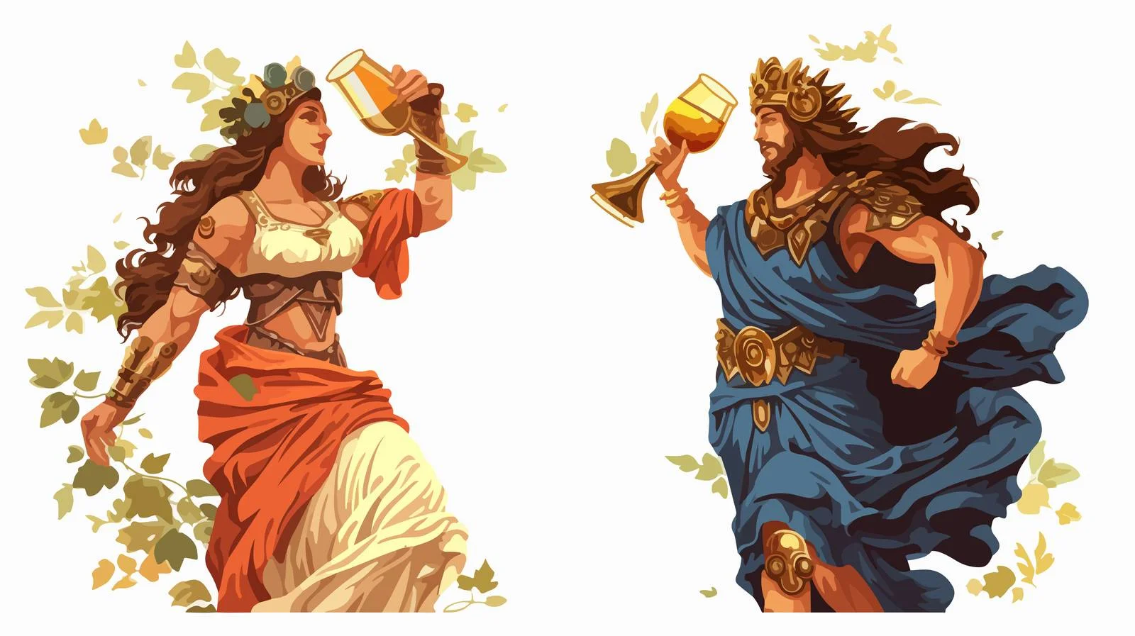 Ancient Greek Myth Heroes Dionysus & Ariadne — free download from Dotvec