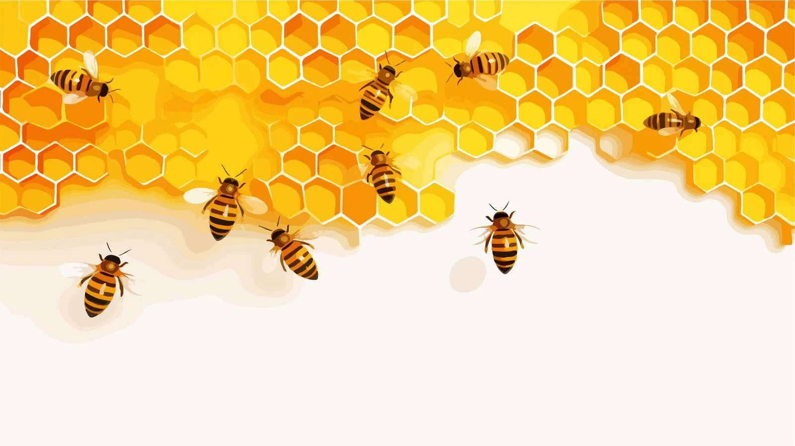 Hexagonal Golden Honeycomb Pattern Paper Cut — free download from Dotvec