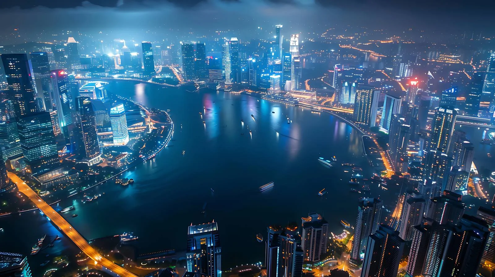 City Lights from High Angle Perspective — free download from Dotvec