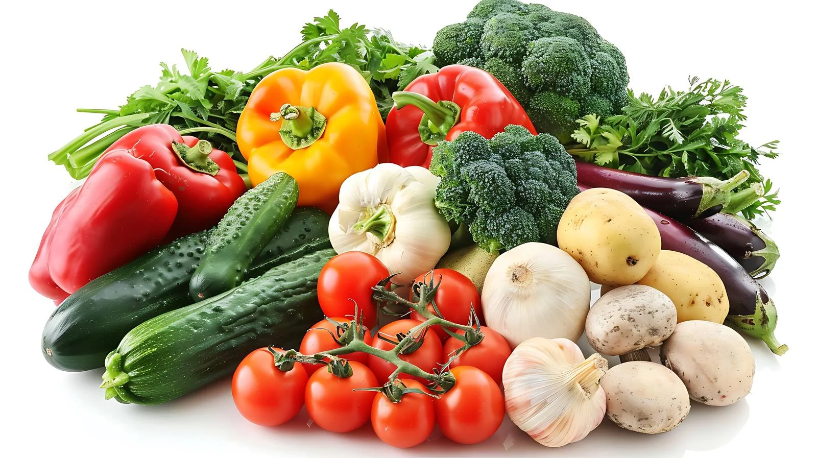Fresh vegetables arranged on table top — free download from Dotvec