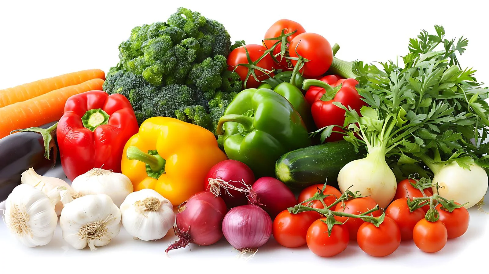 Fresh Vegetables Displayed on Isolated Table — free download from Dotvec