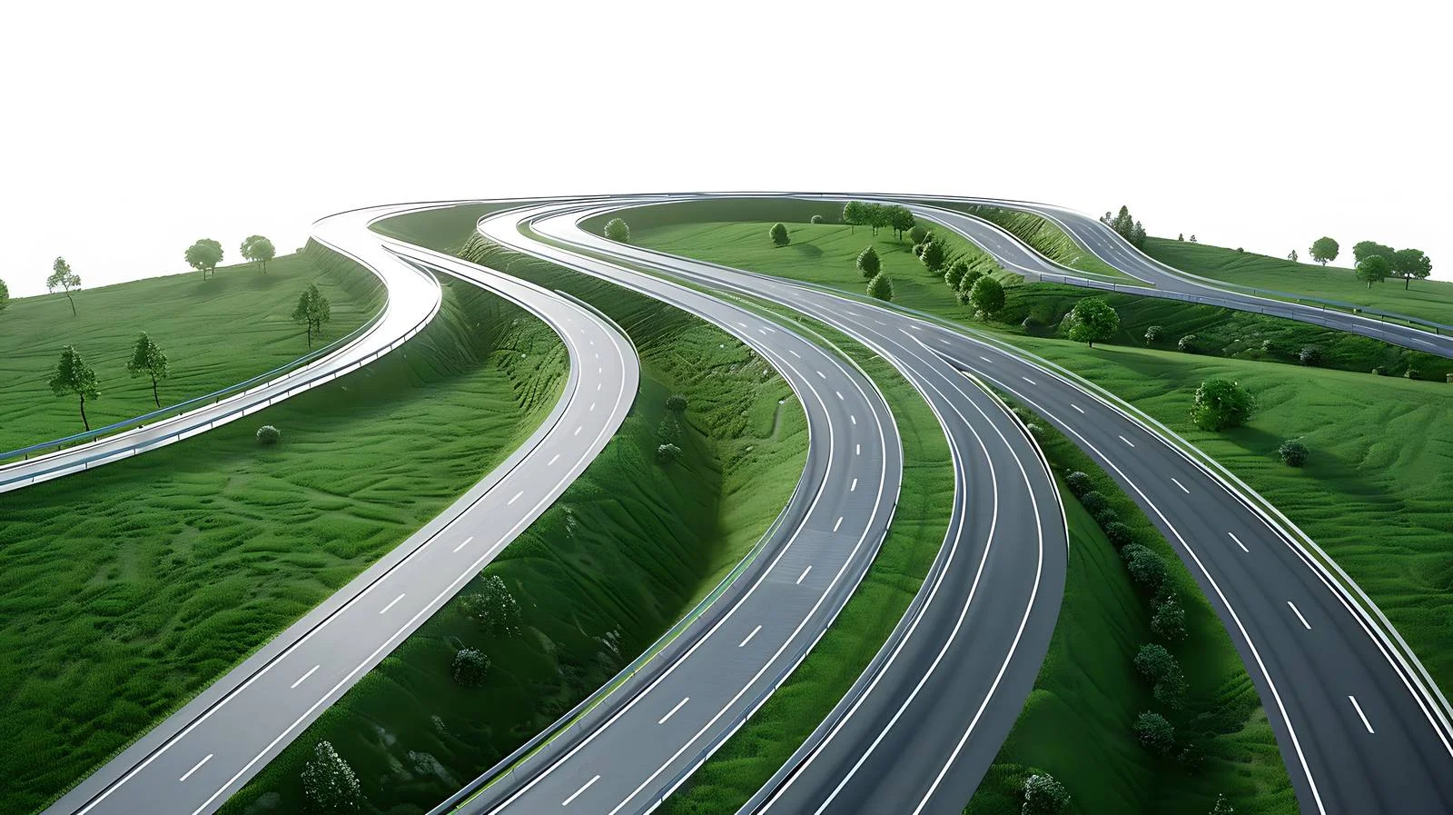 Aerial View of Highway on White Background — free download from Dotvec