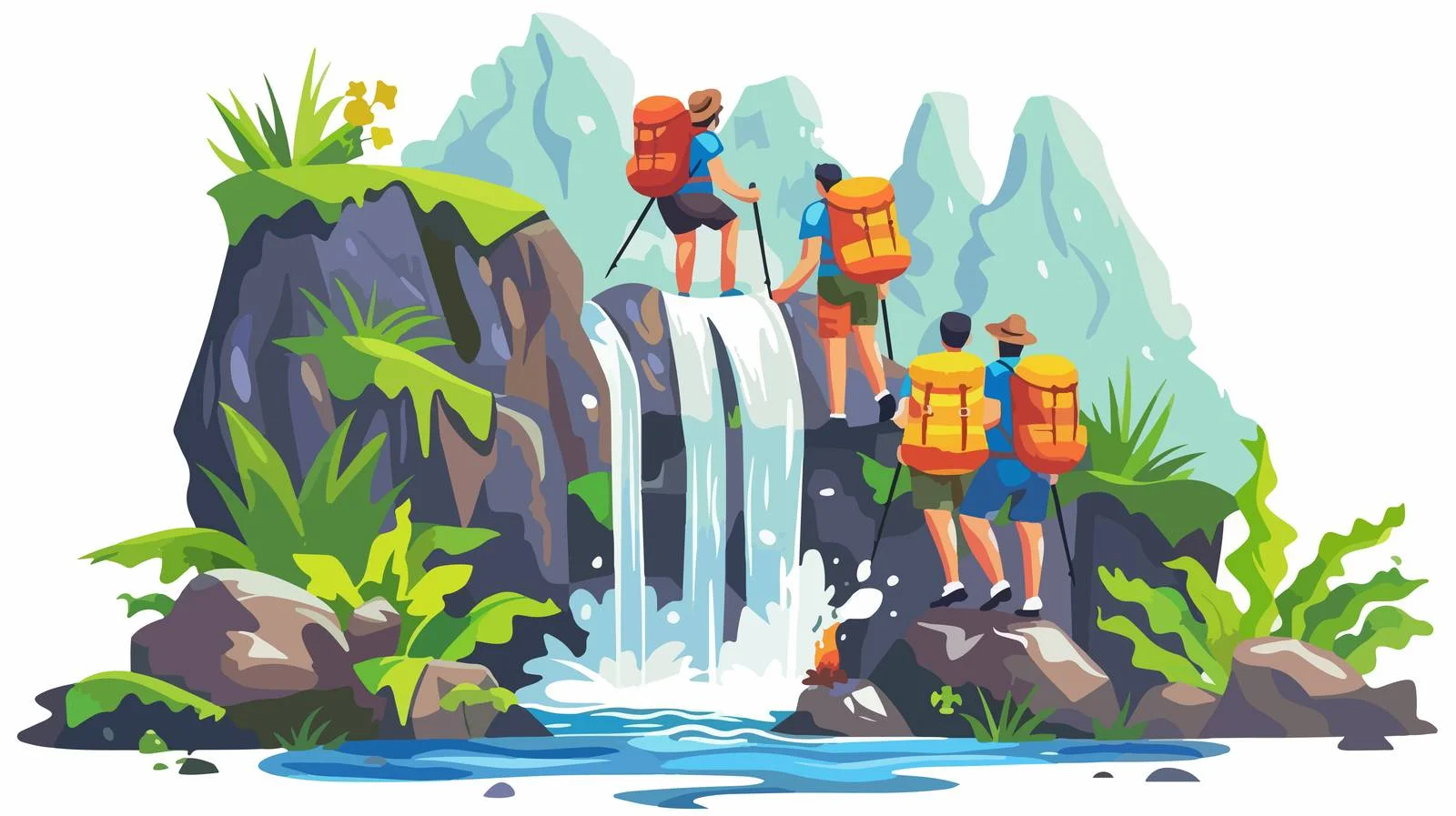 Nature Retreat by Waterfall — free download from Dotvec