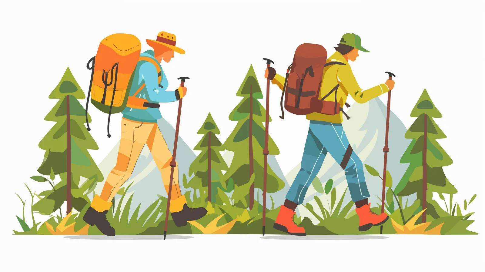 Adventure Hiking Gear on Mountain Trail — free download from Dotvec