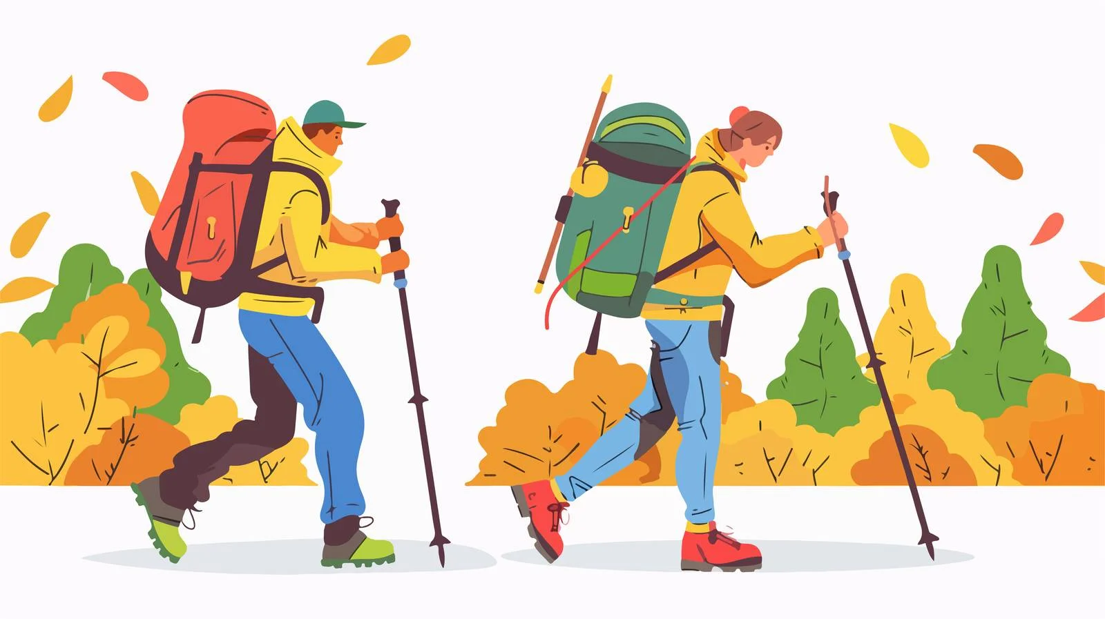 Mountain Hiking with Trekking Poles — free download from Dotvec