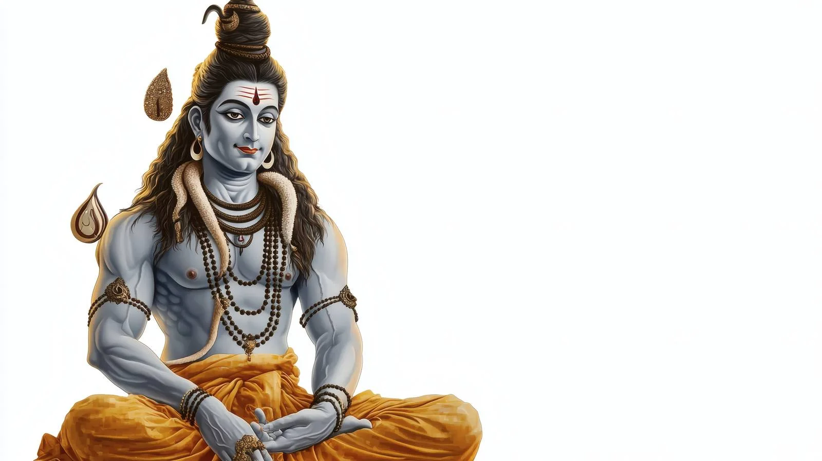 Sacred Hindu deity Shiva on white backdrop — free download from Dotvec
