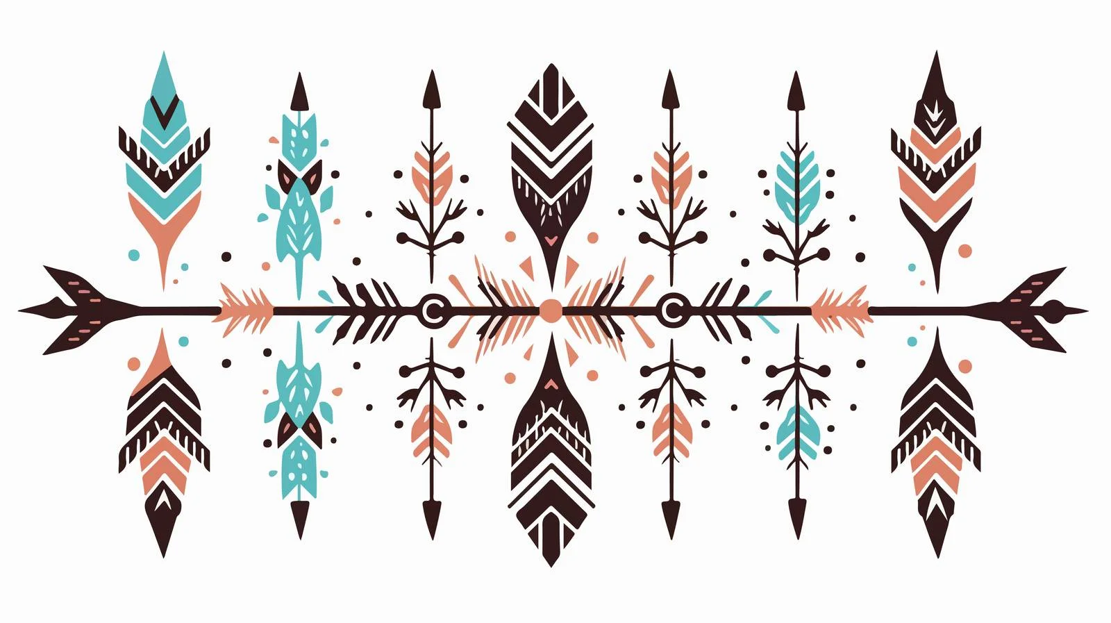 Boho Tribal Arrow Cross Art — free download from Dotvec