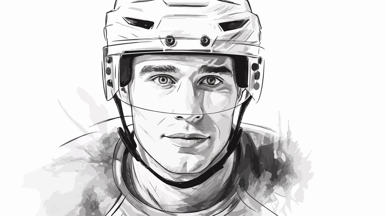 Hand-Drawn Hockey Player Portrait Illustration — free download from Dotvec